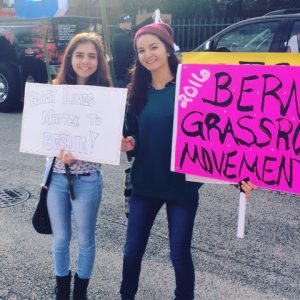 Seniors Jessie Sinitch and Sam Maldanado show their support for Sanders.