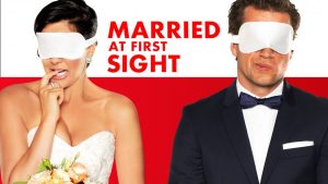 Promo poster for Married at First Sight. The show is aired on FYI.