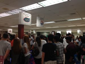 Students and parents discuss opportunities with University of Florida and University of Florida Online.