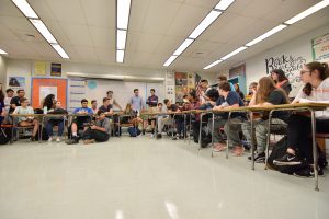Students debate about the North Korea nuclear problem and discuss solutions.