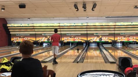 Sammy Feuerman looks on as the bowling ball approached the pins.
Photo courtesy of Vanesa Fung