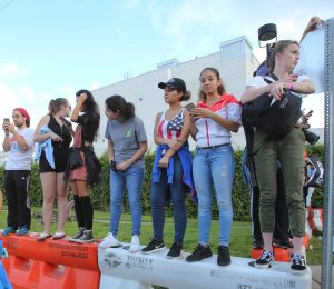 Protestors gather outside after white nationalist Richard Spencer delivers a speech at the University of Florida in Gainesville, Fla., on Thursday, Oct. 19, 2017. (Ricardo Ramirez-Buxeda/Orlando Sentinel/TNS)