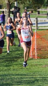 Junior Alyssa Fletcher participiates in cross country district meet at Tradewinds Park. Photo Courtesy of Alyssa Fletcher