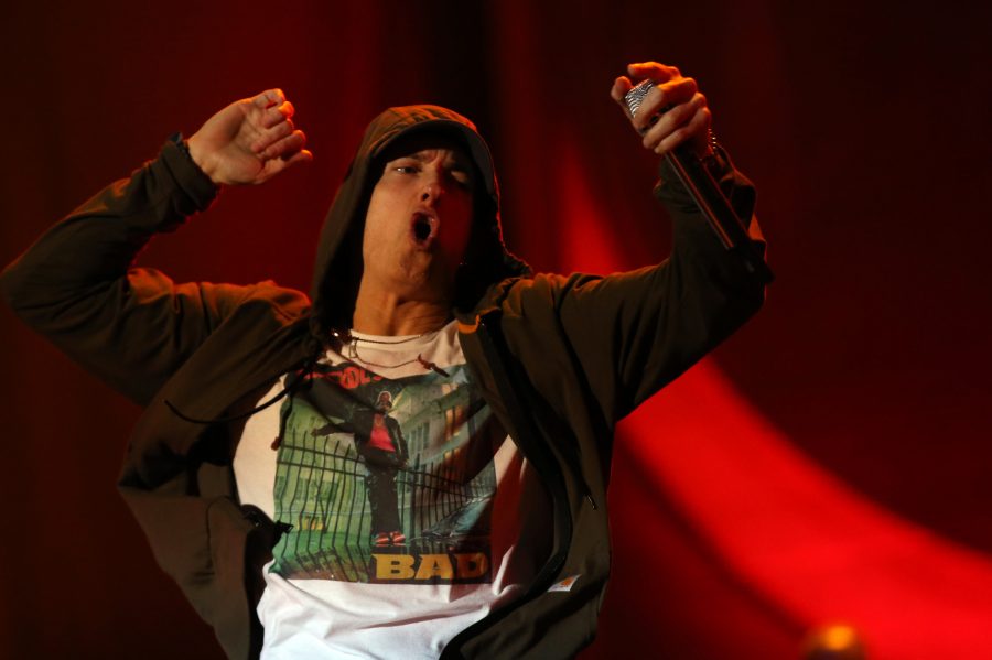 Eminem performs on Friday, Aug. 1, 2014 at Lollapalooza in Grant Park in Chicago, Ill. (Brian Cassella/Chicago Tribune/TNS)