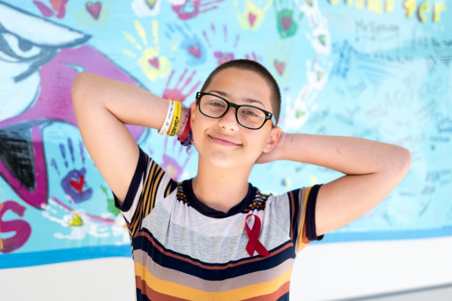 Senior Emma Gonzalez shows her Eagle pride as a student at MSD during fourth period on March 13. Photo by Delaney Tarr