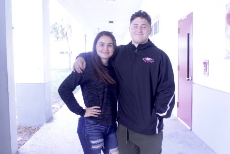 Juniors Charlie Rothkopf and Victoria Proietto reunite after working together on Feb. 14 to save another student. Photo by Anna Dittman