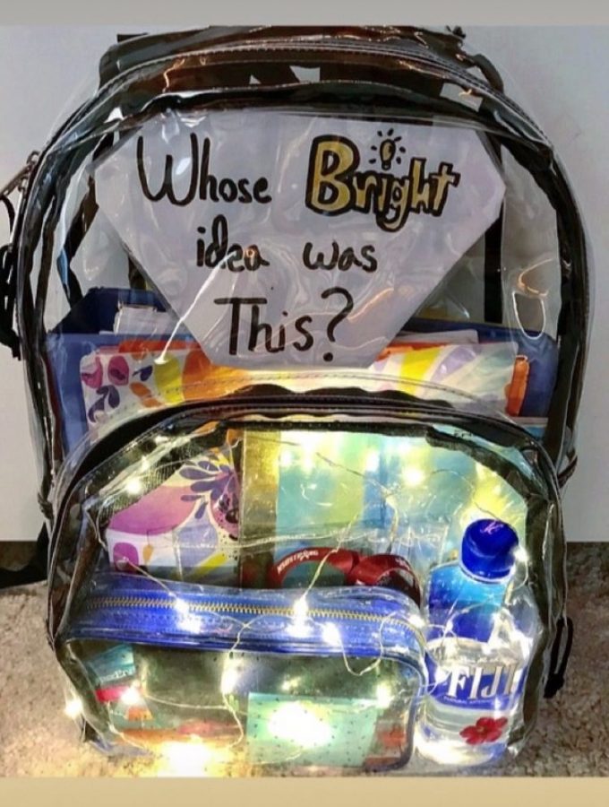 Student submits backpack design to @msdcamo2 Instagram account. Photo by Erika Rosen