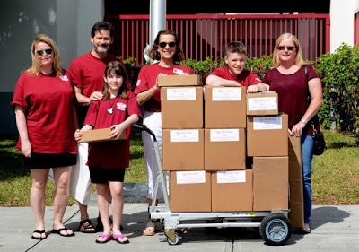 Volunteers deliver hearts of hope to MSD. Courtesy of Mike Pitkow