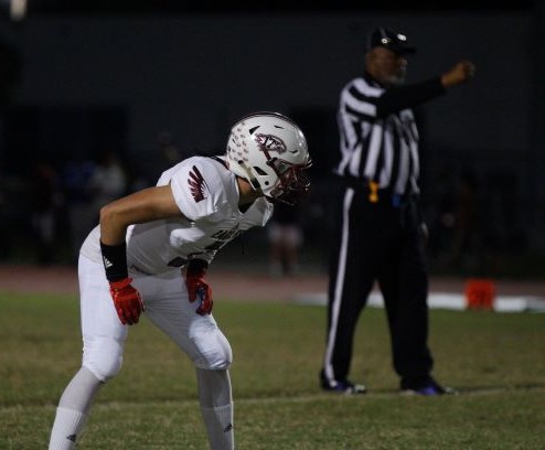 Wide receiver Aramis Warford (3) lines up before a snap. Photo by Nyan Clarke