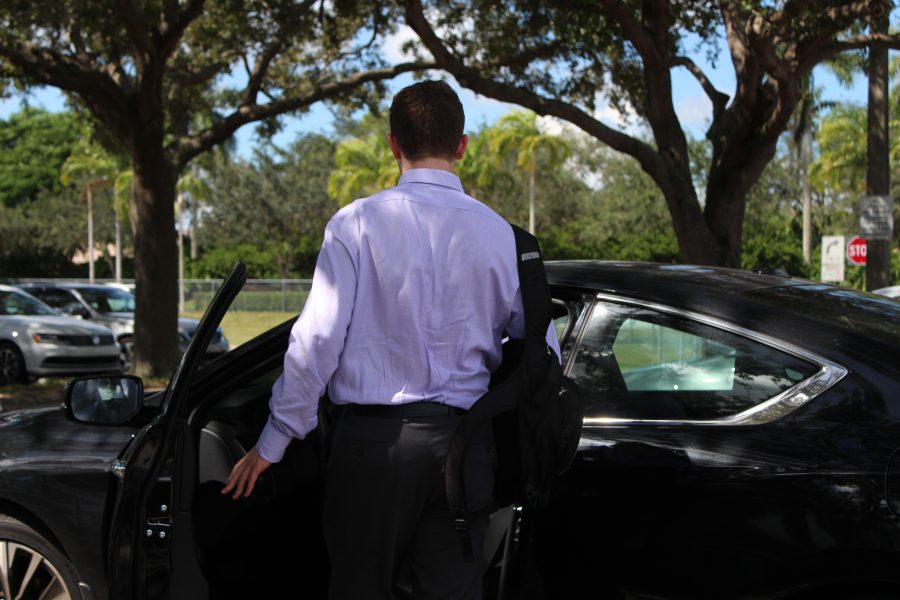 Senior Royalty. Senior Sam Resnick has a decal and parks in the senior lot everyday. Photo by Rebecca Schneid