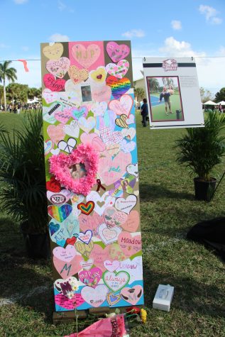 Sweatheart. On Feb.14, 2019, thousands of people walk the area where the Parkland Hearts art panels were on display for the day. Photo by Nyan Clarke