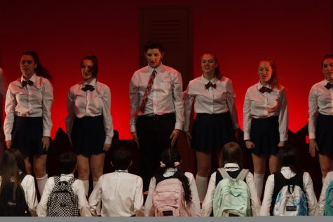 One of the scenes in the musical focused on the older pupils of the school portraying their rude, emotionless counterparts. Photo by Sam Grizelj