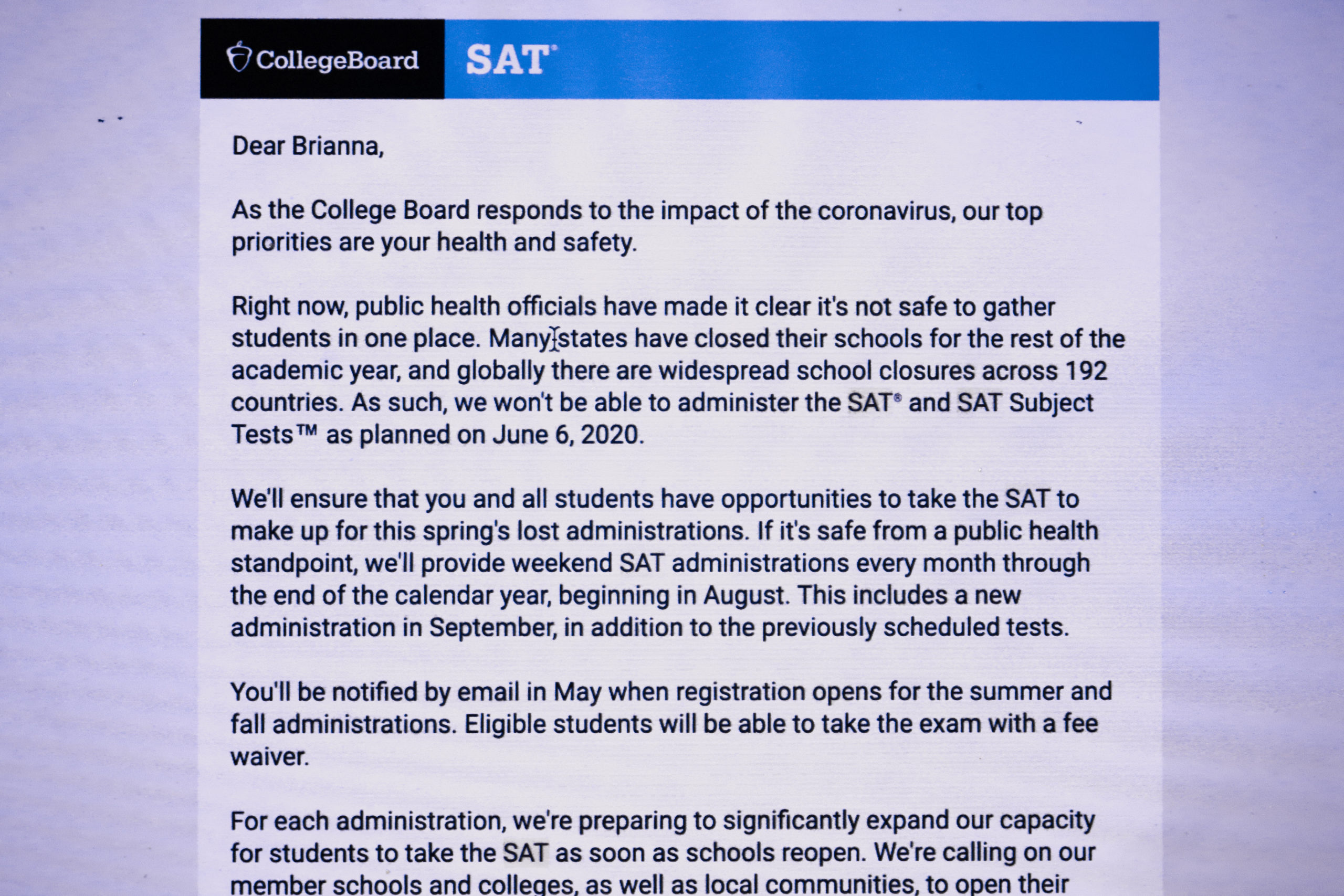 College Board discontinues SAT subject tests and essay as a result