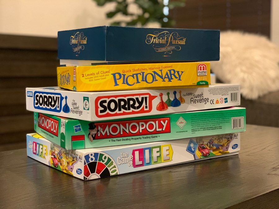 While in quarantine, there are a variety of board games to play. Photo by Sophia Squiccirini