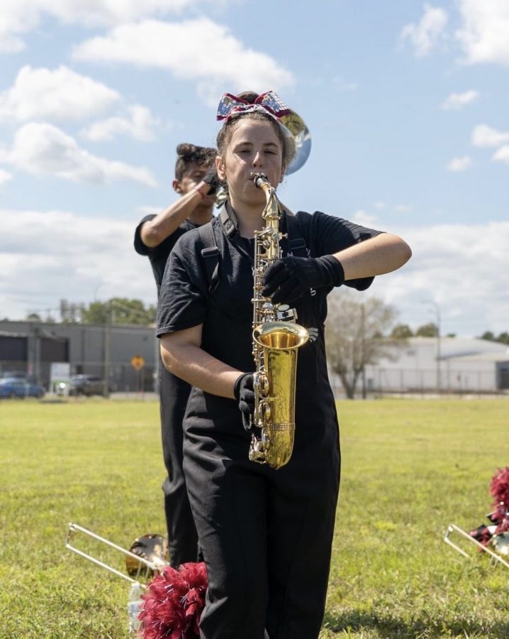 Sophomore Nicolette Gulla, is preparing to perform at the Orlando Bands of America performance. Photo courtesy of Keith Wechsler.