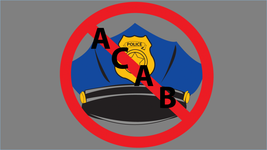The term ACAB has sparked wide-spread debate over whether or not the phrase is anti-police or simply a critique of the institution.  Graphic by Brianna Jesionowski.