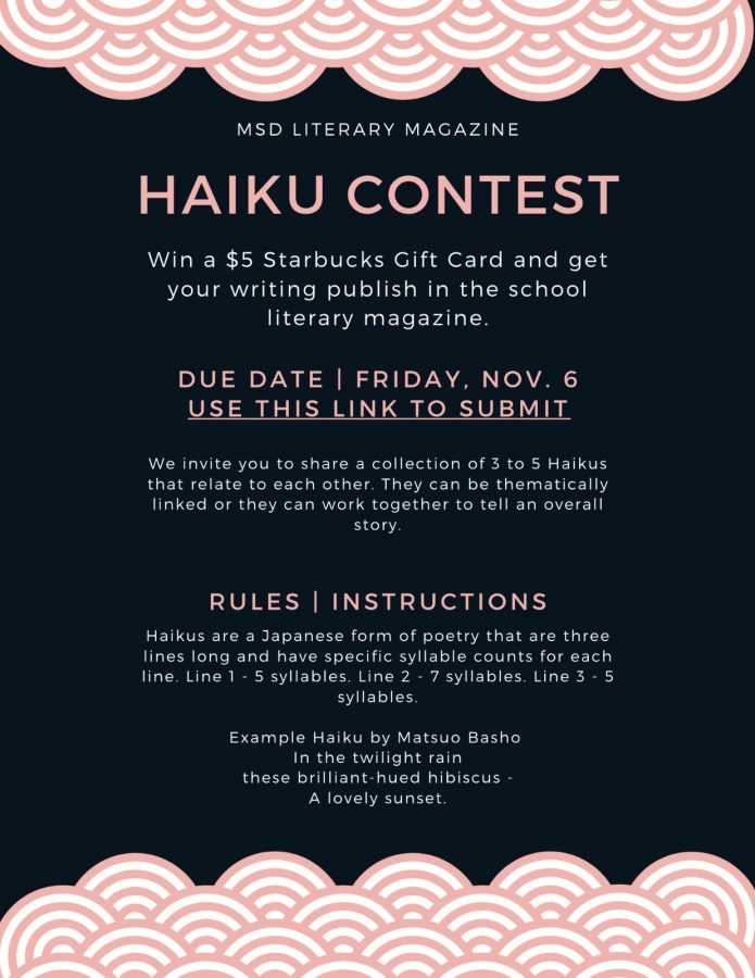 Flyer used to announce the haiku contest. Photo courtesy of the MSD Literary Magazine Instagram page