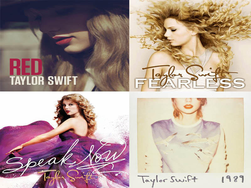 Taylor Swift's original albums were made while she worked with Big Machine Records. Graphic by Brianna Jesionowski