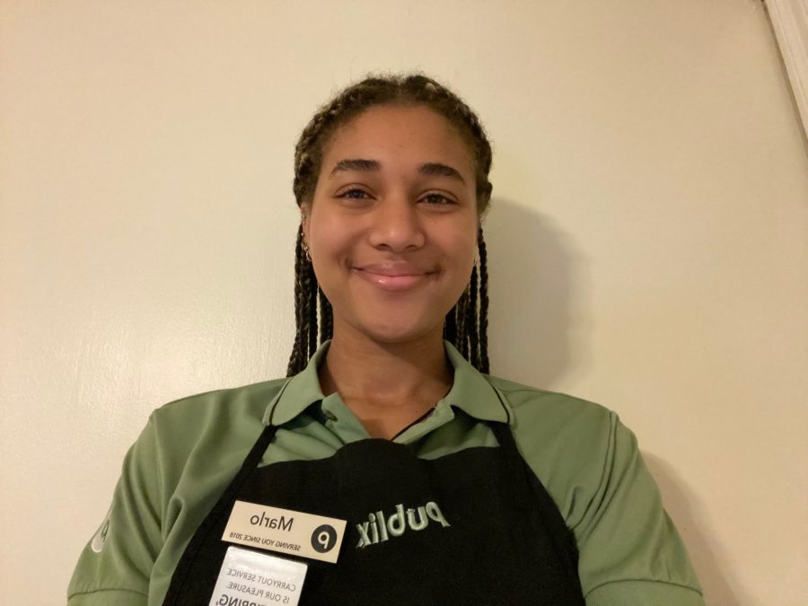 Junior Marlo Perkins works part-time at Publix and as a result, she must time manage to complete all her daily tasks. Photo courtesy of Marlo Perkins