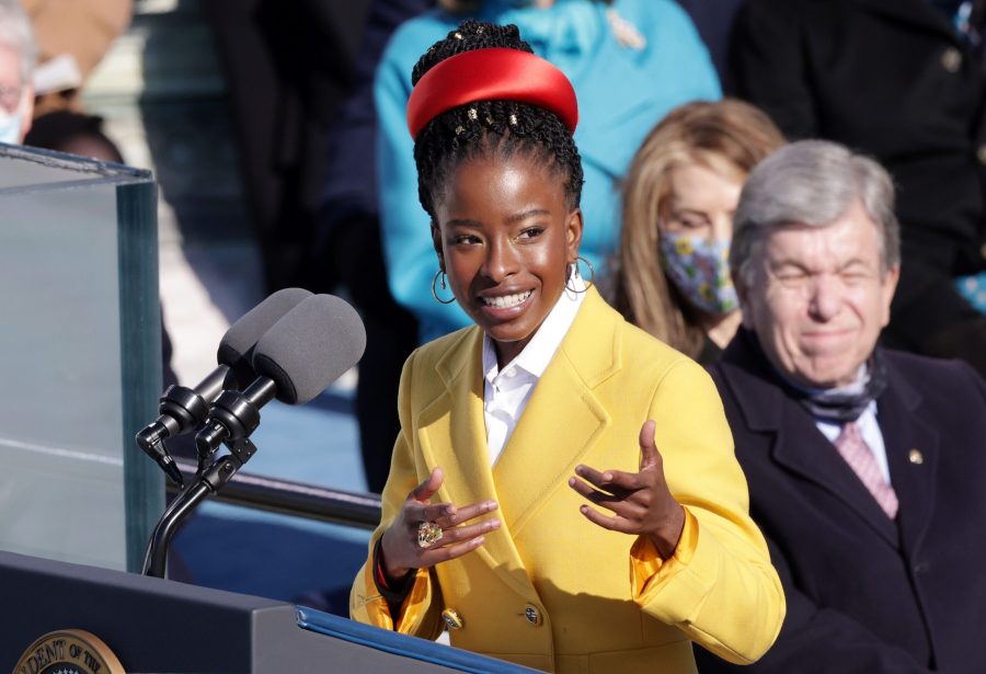 Youth Poet Laureate Amanda Gorman speaks at the inauguration of President Joe Biden on the West Front of the U.S. Capitol on Jan. 20, 2021, in Washington, D.C.   Photo courtesy of Alex Wong/Getty Images/TNS