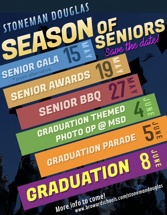 Flyer announcing the end-of-year events for seniors. Photo courtesy of MSD Student Government Association