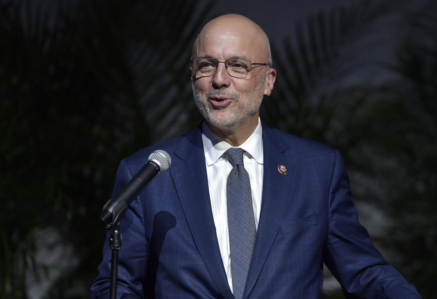 U.S. Congressman Ted Deutch speaks as Wilton Manors celebrates the life of Mayor Justin Flippen, Friday, March 6, 2020 (Michael Laughlin/South Florida Sun Sentinel)
