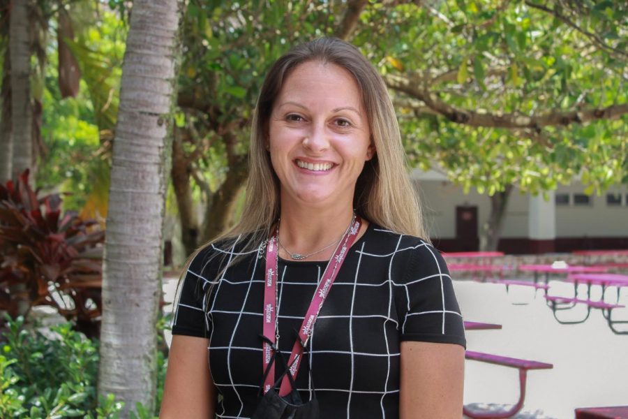 New+administrator%2C+Kristine+Knapp+enjoys+her+first+few+weeks+at+Marjory+Stoneman+Douglas+High+School.+She+looks+forward+to+making+connections+with+the+student+and+helping+them+succeed.