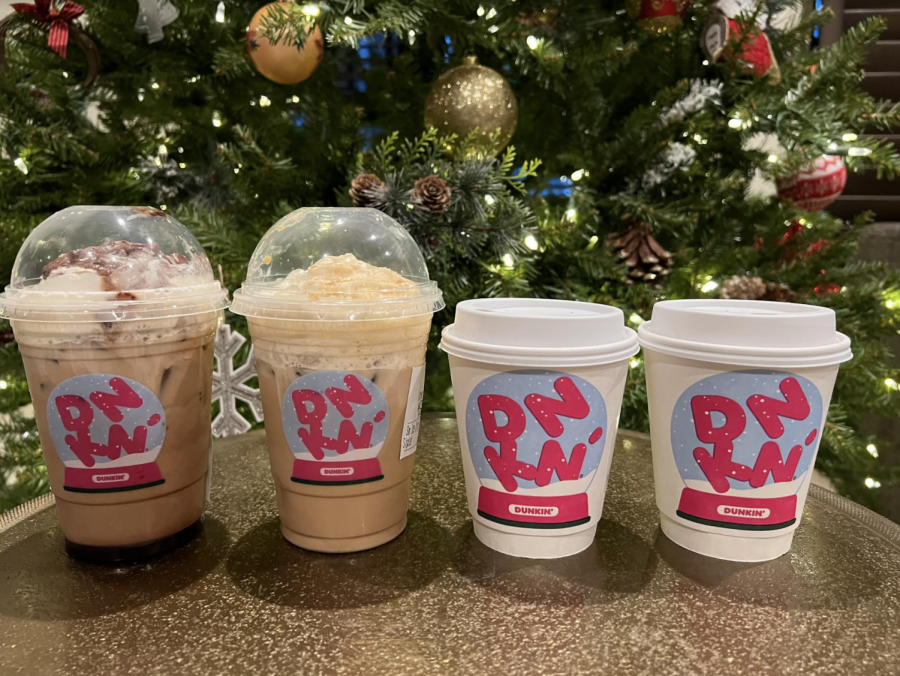 Dunkin+releases+their+new+holiday+flavors+for+the+winter+season.+The+drinks+include+the+Peppermint+Mocha+Signature+Latte%2C+White+Chocolate+Signature+Latte%2C+Holiday+Blend+Coffee+and+White+Mocha+Hot+Chocolate.