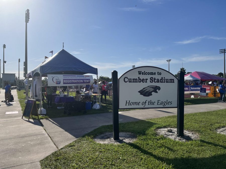 One of the many branches of Relay for Life was held at MSD's Cumber Stadium on Saturday, April 9 from 4 to 9 p.m. Several clubs set up booths around the field to help raise money for the American Cancer Society.