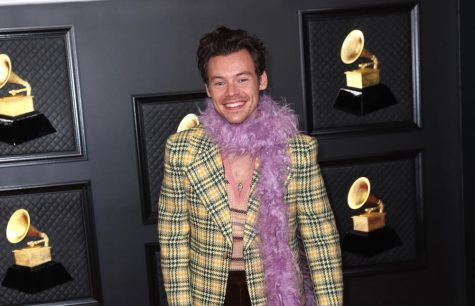 Harry Styles on the red carpet at the 63rd Annual Grammy Awards at the Los Angeles Convention Center on March 14, 2021, in Los Angeles. (Jay L. Clendenin/Los Angeles Times/TNS)