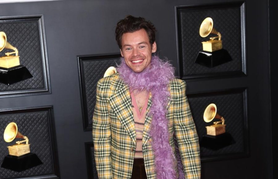 Harry+Styles+on+the+red+carpet+at+the+63rd+Annual+Grammy+Awards+at+the+Los+Angeles+Convention+Center+on+March+14%2C+2021%2C+in+Los+Angeles.+%28Jay+L.+Clendenin%2FLos+Angeles+Times%2FTNS%29