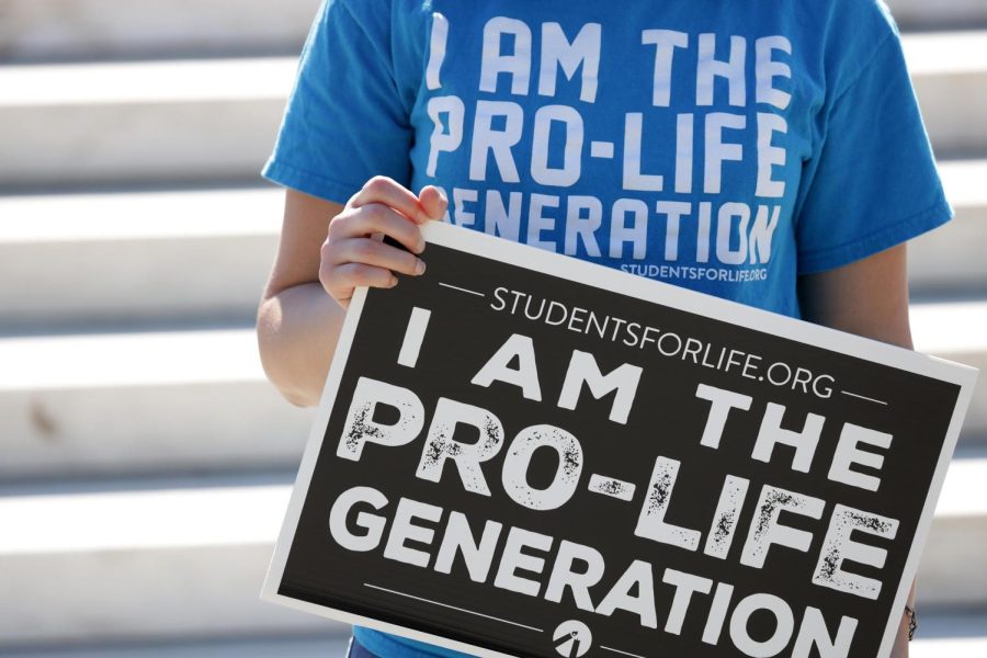 A+pro-life+activist+holds+a+sign+during+a+demonstration+in+front+of+the+U.S.+Supreme+Court+on+June+29%2C+2020%2C+in+Washington%2C+D.C.+Courtesy+of+Alex+Wong%2FGetty+Images%2FTNS.