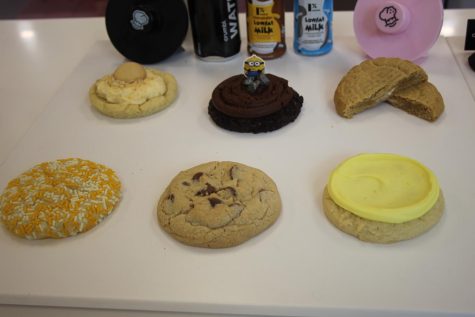 This weeks Crumbl Cookie featured Minion-styled cookies including Mooncake, Minion Confetti, Banana Cream Pie, Yellow Sugar, and Dirt Cake ft OTTO.