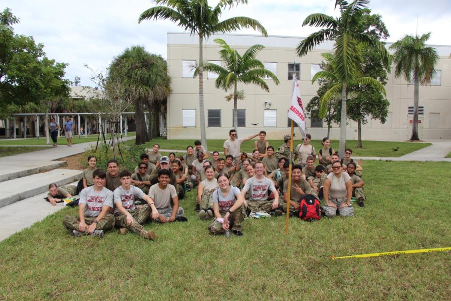 The+MSD+JROTC+Raiders+team+attended+a+ceremony+at+West+Broward+High+School%2C+following+the+competition.+The+team+won+eight+medals.