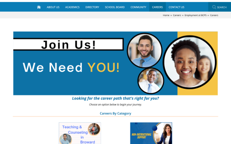 Under the Careers tab on the BCPS website, multiple tabs advertising positions in BCPS that need more employees are shown on the landing page. Employment rates are extremely low throughout BCPS after the effects of COVID-19 which has increased advertisements of available positions.