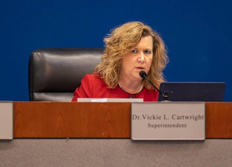 Meeting Mayhem. Broward County Public Schools Superintendent Vickie Cartwright speaks during a meeting at the Kathleen C. Wright Administration Center on Monday, Nov. 14, 2022, in Fort Lauderdale. Photo courtesy of Matias J. Ocner/Miami Herald/Tribune News Service.