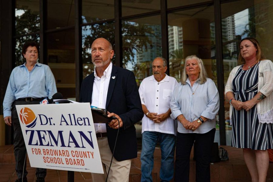 Allen Zeman defeated Donna Korn in the countywide District 8 Broward School Board seat. Gov. DeSantis had suspended Korn and three other board members in August. She was the only one among the four suspended board members on the ballot in Tuesdays election.