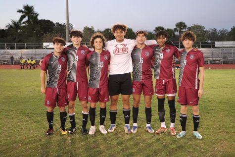 The seven seniors on the MSD mens varsity soccer team celebrated their senior night. During half-time, the seniors had their senior night ceremony where they looked back at their best moments in high school soccer. The final score of the game was 5-0.