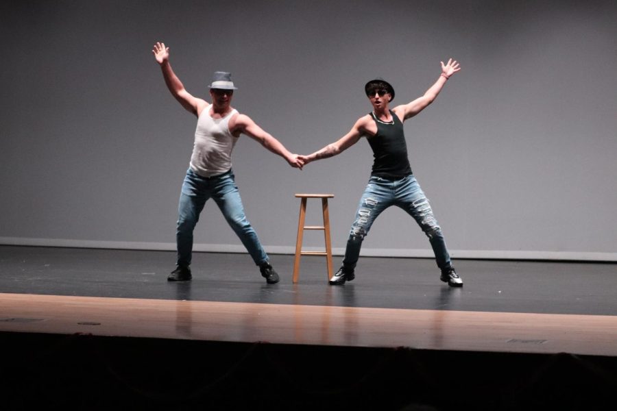For the talent portion, Charles Dellaira performed a duet dance to a Lizzo song He was joined by fellow football player Gabe Lenamon.