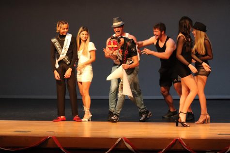 The annual Mr. Douglas contest brings together four contestants from each grade level to compete in a male beauty pageant. The annual event is used to fundraise for the LED Dance Club.