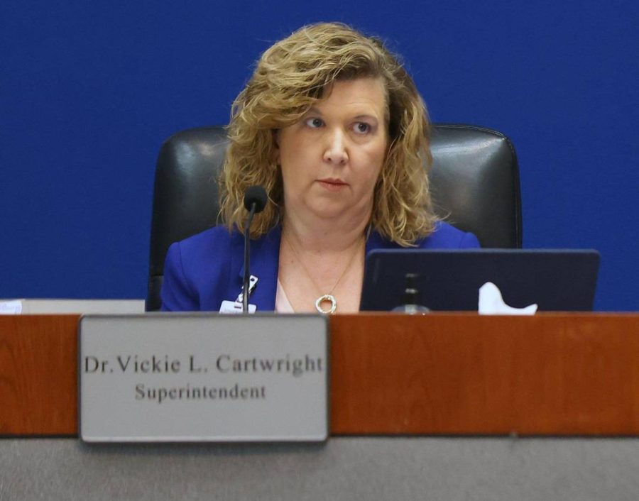 Broward Schools Superintendent Vickie L. Cartwright attends the Broward School Board meeting on Tuesday, Dec. 13, 2022. The Board voted 5-3 Tuesday to rescind Cartwrights Nov. 14 termination and give her until the end of January to improve. Photo courtesy of TNS.