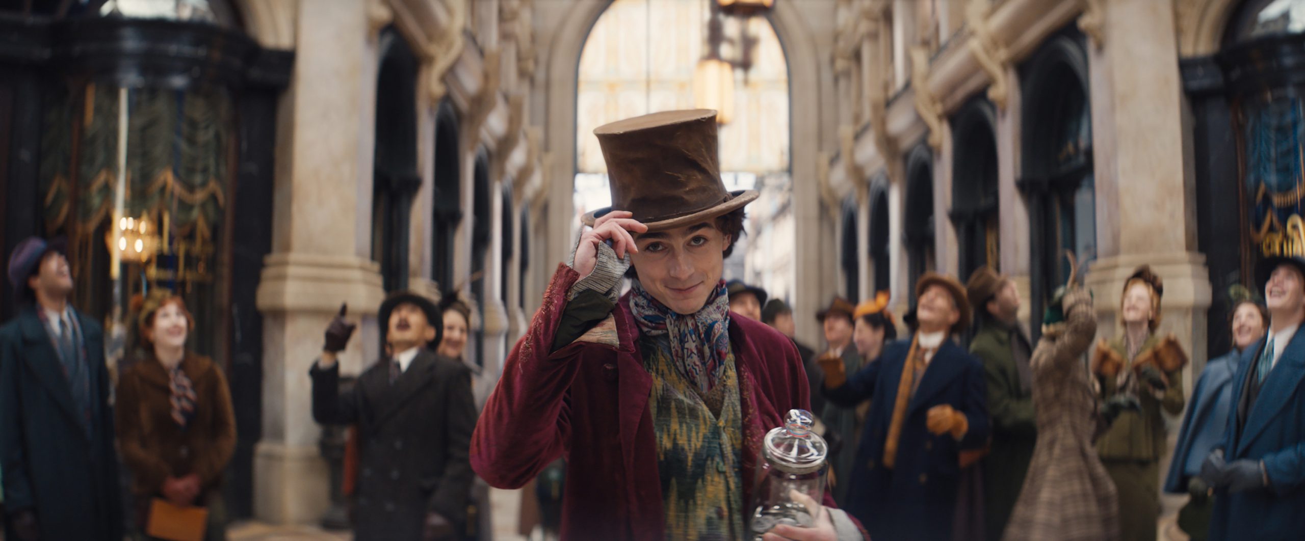 Timothée Chalamet as young Willy Wonka in a scene from “Wonka,” out on Dec. 15. Photo permission from Warner Bros. Pictures/TNS.