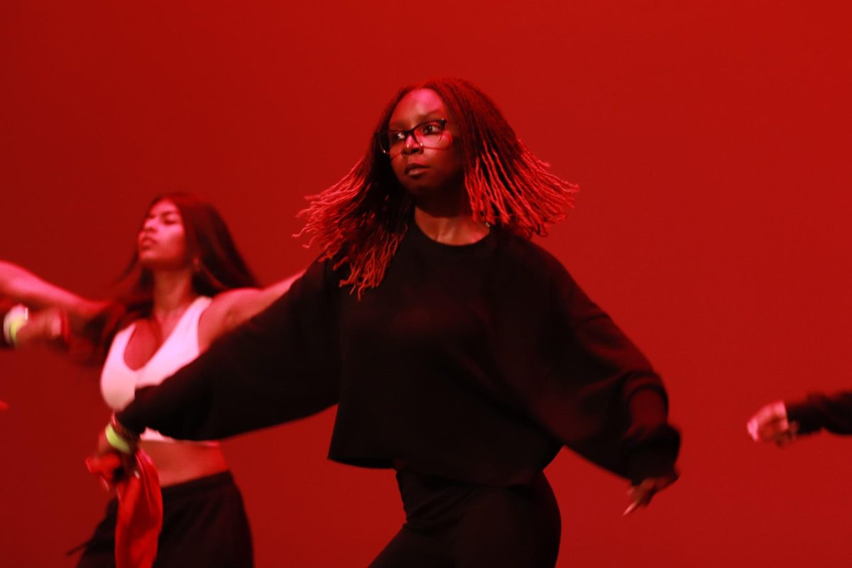 Just Dance. Choreographer Nakia Small rehearses the Trinidad dance a week before the Black History Month Show. BSU members applied to choreograph dances prior to auditions. 