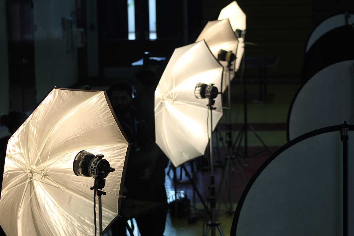 Fox-Mar set up four stations of equipment in the gymnasium. Students queued up at each station before getting their identification and yearbook photos taken.