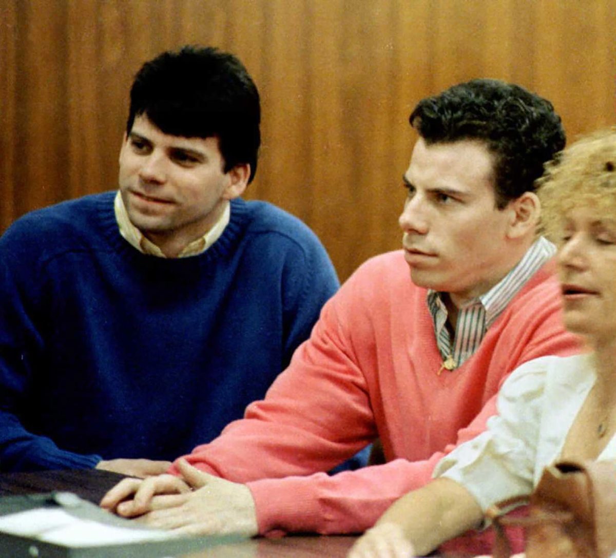 Erik and Lyle Menendez are photographed during a court appearance in Los Angeles, California.  The Menendez brothers were found guilty of first-degree murder in their second trial for the killing of their parents. Photo permission from Mike Nelson/Getty Images/TNS.