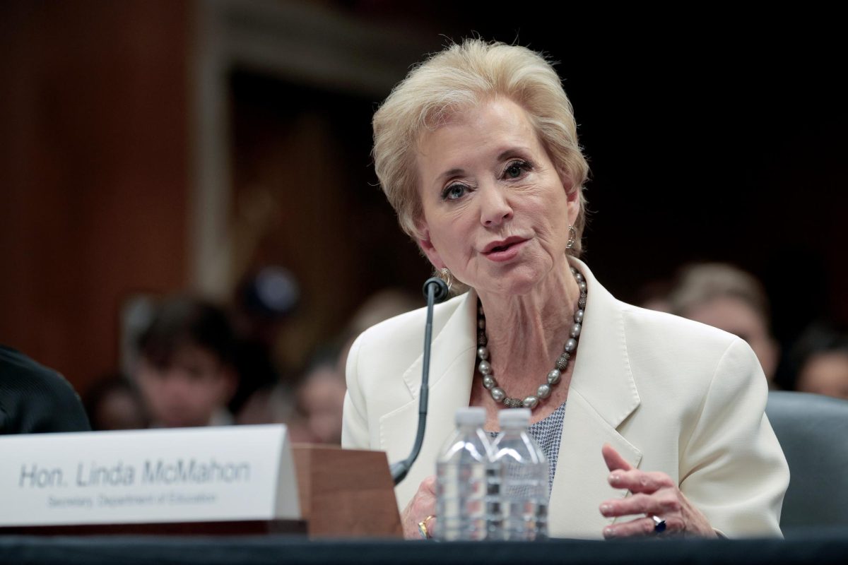 Education Secretary Linda McMahon testifies before the Senate Appropriations Committee's Labor, Health and Human Services and Education Subcommittee in the Dirksen Senate Office Building on Capitol Hill on June 3, 2025. McMahon has been working with President Donald Trump to dismantle the Department of Education, including its special education programs. Photo permission from Chip Somodevilla/Getty Images/TNS.